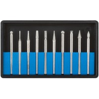 Шарошки, усиленная сталь с алмазным напылением, штифт диам. 3 мм, 10 шт. (36479М)