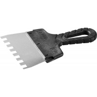 Шпатель фасадный нержавеющий 150 мм зуб 10?10 мм пластиковая ручка ЗУБР 10078-15-10