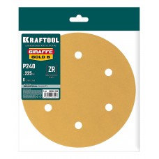 KRAFTOOL Giraffe GOLD-6 225 мм, Р240, шлифовальный круг на липучке, 6 отв. (35652-240)