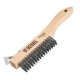 Щетка зачистная 4-х рядная, проволока из нержавеющей стали с деревянной ручкой скребок, EFP// Denzel (74847)
