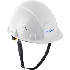 Каска защитная ФОРТ белая, храповой механизм регулировки, универсальное крепление для наушников и щитков ЗУБР Профессионал 11094-2_z01