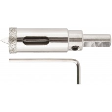 Коронка кольцевая по керамограниту, камню и кафелю алмазная с центровочным сверлом 18х70 мм (16207)