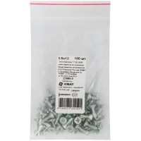 Саморез для оконного профиля частый шаг резьбы, наконечник сверло №2 3.9х13 100 шт. Фасовка (22880-0)