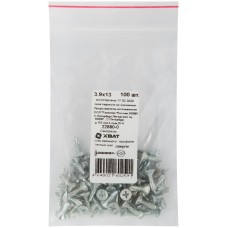 Саморез для оконного профиля частый шаг резьбы, наконечник сверло №2 3.9х13 100 шт. Фасовка (22880-0)