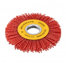 Щетка для УШМ, 100 мм, Плоская, нейлоновая щетина, посадка 22,2 мм Denzel (74437)