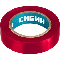 Изолента ПВХ 15 мм х 10 м, 5 000 В, красная СИБИН 1235-3