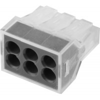 Соединительная 6-ти проводная клемма 400 В, 24 А, 0.75 - 2.5 мм2, 2 шт СВЕТОЗАР 49170-6