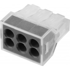 Соединительная 6-ти проводная клемма 400 В, 24 А, 0.75 - 2.5 мм2, 2 шт СВЕТОЗАР 49170-6