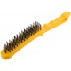 Корщетка стальная, желтая пластиковая ручка, 275 мм, 4-х рядная (38438)