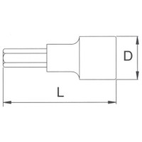 Головка торцевая с шестигранной вставкой 4 мм 1/4