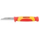 Нож изолированный 1000 В, нерж.сталь, 190 мм, лезвие 68 мм, прорезин.ручка (10607)