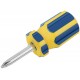Отвертка с переставным жалом коротыш, CrV сталь, сине-желтая пластиковая ручка 6х32 мм PH2/SL6 (56212)