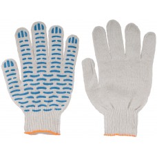 Перчатки вязаные (4 нити), х/б c ПВХ, 10 класс вязки, Волна (12491)