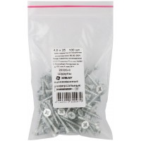 Шурупы оцинкованные, универсальные 4 х 25 100 шт Фасовка (20325-0)