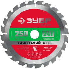 Диск пильный по дереву 250 x 32/30 мм, 24T ЗУБР Быстрый рез 36910-250-32-24_z01