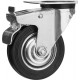Колесо поворотное с тормозом d 100 мм, г/п 70 кг, игольчатый подшипник, резина/металл ЗУБР Профессионал 30936-100-B