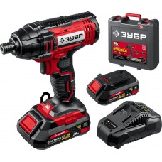 Винтоверт ударный 18 В 250 Н·м 2 АКБ 2 А·ч кейс ЗУБР С1-18 ГВЛ-255-22