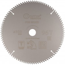 Диск пильный по дереву с тефлоновым покрытием 96Т, CUTOP Profi plus, 300 х 2,0/3,0 х 32/30/25,4/20 мм (75-30096Т)