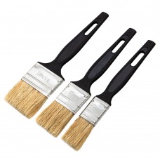 Набор кистей флейцевых 3 шт. (25 мм, 35 мм, 50 мм) натуральная щетина, пластиковая ручка Сибртех (82507)
