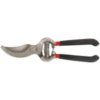 Секатор садовый, режущие кромки внахлест, цельнокованый, ПВХ покрытие ручек 200 мм (76266)