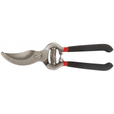 Секатор садовый, режущие кромки внахлест, цельнокованый, ПВХ покрытие ручек 200 мм (76266)