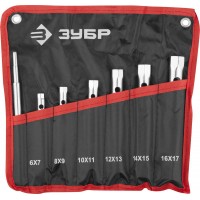 Набор торцовых трубчатых ключей 7 предм., 6 - 17 мм ЗУБР 27162-H7