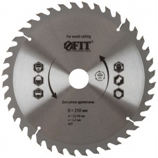 Диск пильный для циркулярных пил по дереву 250 х 32/30 х 40T (37758)