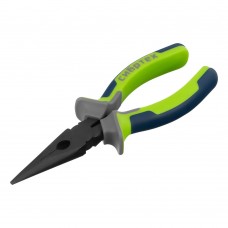 Длинногубцы прямые 160 мм, фосфатирование, трехкомпонентные рукоятки Сибртех (17155)