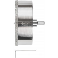 Коронка кольцевая по керамограниту, камню и кафелю алмазная с центровочным сверлом 110х70 мм (16231)