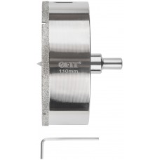 Коронка кольцевая по керамограниту, камню и кафелю алмазная с центровочным сверлом 110х70 мм (16231)