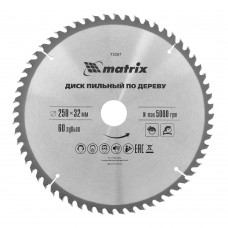 Пильный диск по дереву, 250 х 32 мм, 60 зубьев Matrix Professional (73267)
