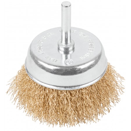 Щетка для дрели, тип Чашка, латун. витая проволока 0,3 мм, 75 мм, блистер, CUTOP Profi (82-912)