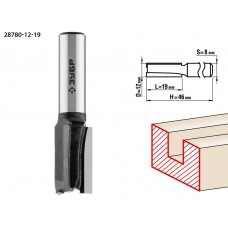 Фреза пазовая прямая 12?19 мм хвостовик 8 мм ЗУБР Профессионал 28780-12-19