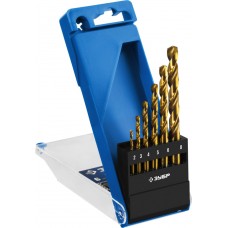 Набор сверл по металлу 6 шт (2-8 мм), сталь Р6М5, класс А, титановое покрытие ЗУБР ТИТАН Профессионал 29615-H6