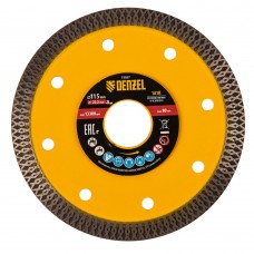 Диск алмазный отрезной 115 х 22,2мм, сплошной, супертонкий, горячий пресс, сухой/мокрый рез Denzel (73057)