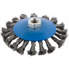 Корщетка, тип колесо с наклоном, гайка М14, стальная витая проволока 115 мм (38937М)