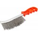 Корщетка с изогнутой пластиковой ручкой стальная тип А (38410)