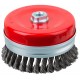 Корщетка-чашка, гайка М14, стальная витая проволока с бандажом, Профи 125 мм (39512)