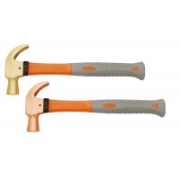 Молоток-гвоздодер 450 гр BeCu рукоятка фиберглас, искробезопасный 185-1004, HORTZ