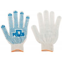Перчатки вязаные (3 нити), х/б, с ПВХ, 10 класс вязки (12485)