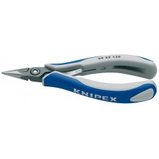 Плоскогубцы захватные прецизионные для электроники, плоскокруглые гладкие губки, 130 мм, 2-комп ручки (KN-3422130)