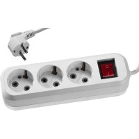 Бытовой удлинитель ПВС 3 х 0.75 мм2 3 гн. 3 м выключатель 2200 Вт СИБИН У-30 В 55036-3