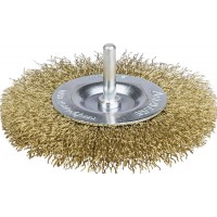 Щетка дисковая для дрели 100 мм, витая стальная латунированная проволока 0.3 мм Professional STAYER 35114-100_z01