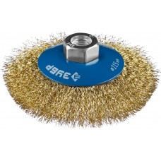 Щетка-крацовка коническая для УШМ 115 мм, витая стальная латунированная проволока 0.3 мм ЗУБР Профессионал 35267-115_z02