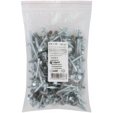 Шурупы кровельные некрашеные, со сверлом 4.8 х 38 100шт Фасовка (23438-0)