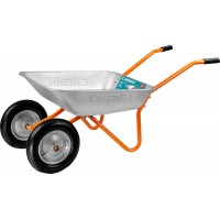 Садовая тачка двухколесная 65 л 100 кг пневматические колеса СИБИН СТ-21 39909_z01