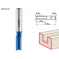 Фреза пазовая прямая 8 x 19 мм, хвостовик 8 мм ЗУБР Профессионал 28753-8-19