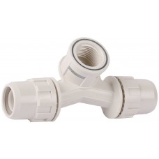 Тройник переходной со смещением ШиреФит штуцер с гайкой - внутренняя резьба - штуцер с гайкой 16 мм - 1/2