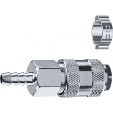 Переходник штуцер «елочка» 8 мм - рапид муфта с обжимным хомутом ЗУБР Профессионал 64917-08