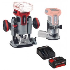 Фрезер аккумуляторный Einhell PXC TP-RO 18 Set Li BL,18В,10-30 т/мин,цанга 6/8 мм+1акк.4 Ач+ЗУ 3А (4350410SET)